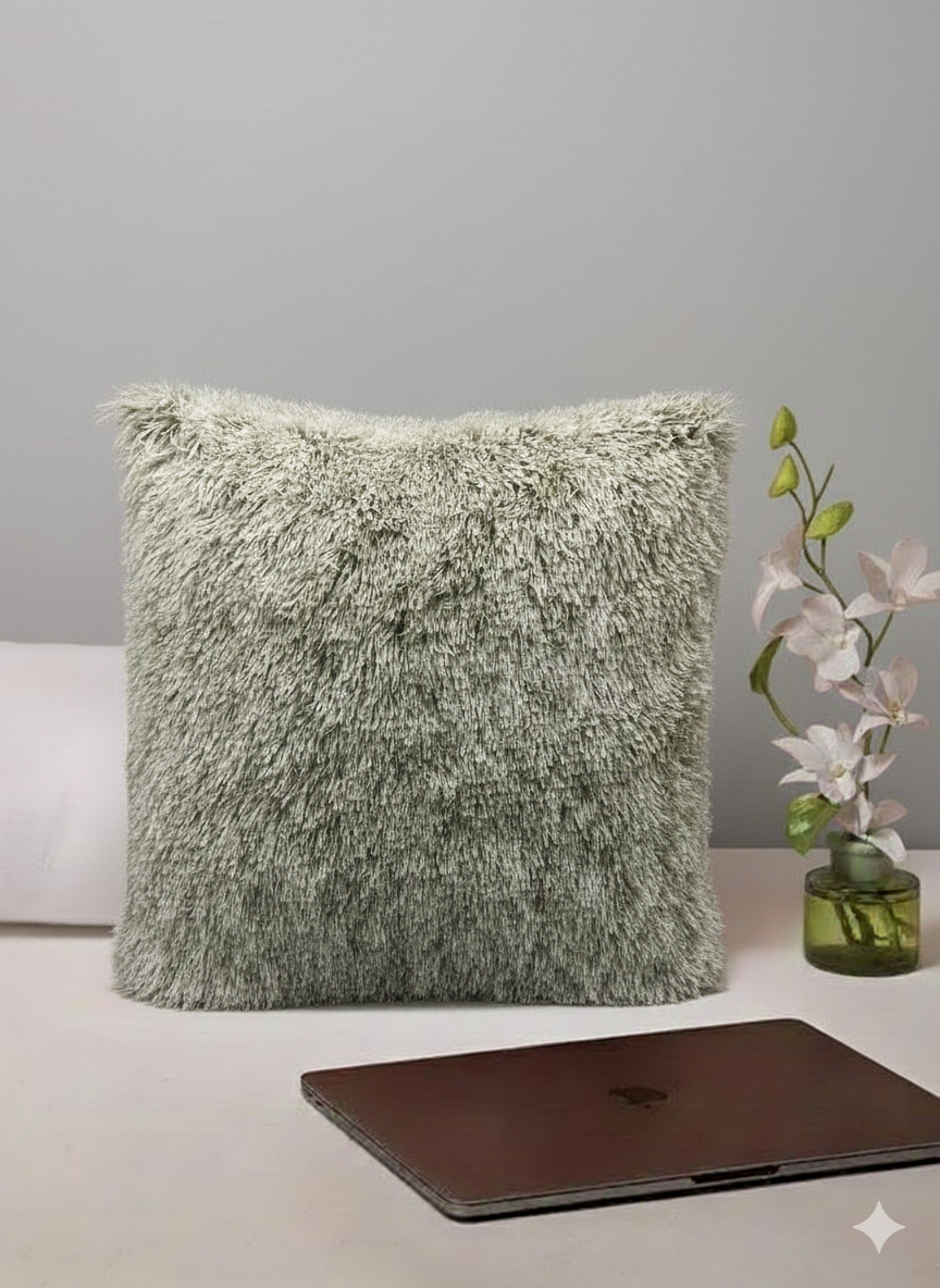 2 pcs set Decorative Throw Pillows Covers With Long Fur