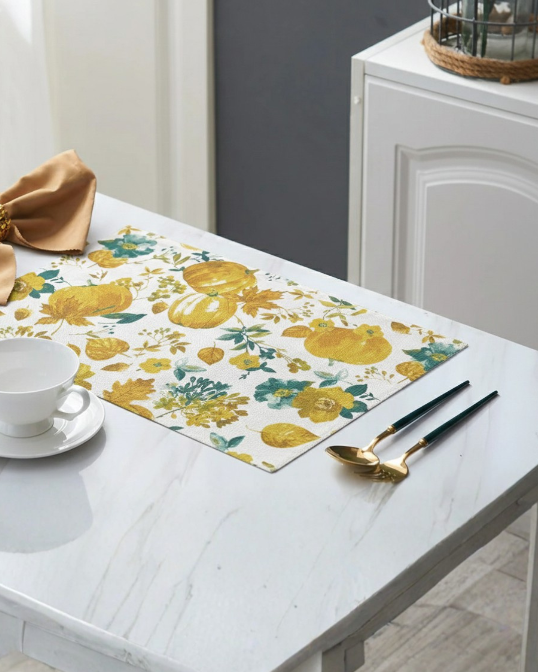 Placemats 100% Cotton 13x19 Inch, Dining Table Placemats Set of 6, Place Mats for Dining Table Decor, Kitchen & Table Linens, Coffee Mat