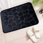 Anti-Slip Pebble Stone Bath Mat – Super Absorbent Memory Foam Floor Rug