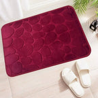 Anti-Slip Pebble Stone Bath Mat – Super Absorbent Memory Foam Floor Rug