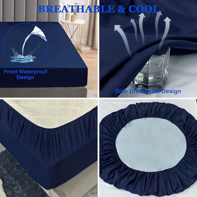 Premium king size waterproof mattress protector with 10 inch deep pocket