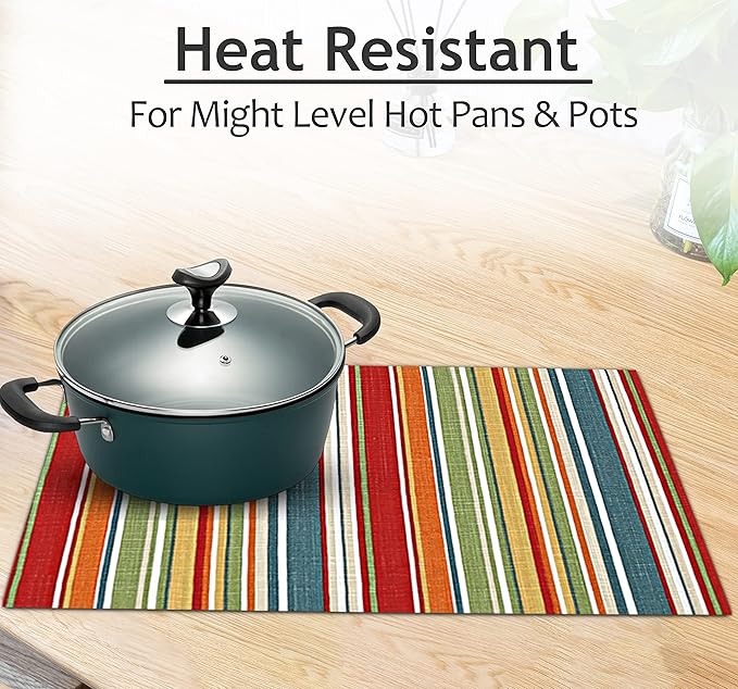 Placemats 100% Cotton 13x19 Inch, Dining Table Placemats Set of 6, Place Mats for Dining Table Decor, Kitchen & Table Linens, Coffee Mat