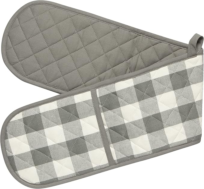 Extra Long Double Oven Gloves – Heat Resistant Quilted Cotton Kitchen Mitts for Baking, Cooking & BBQ