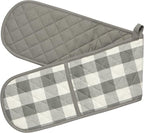 Extra Long Double Oven Gloves – Heat Resistant Quilted Cotton Kitchen Mitts for Baking, Cooking & BBQ
