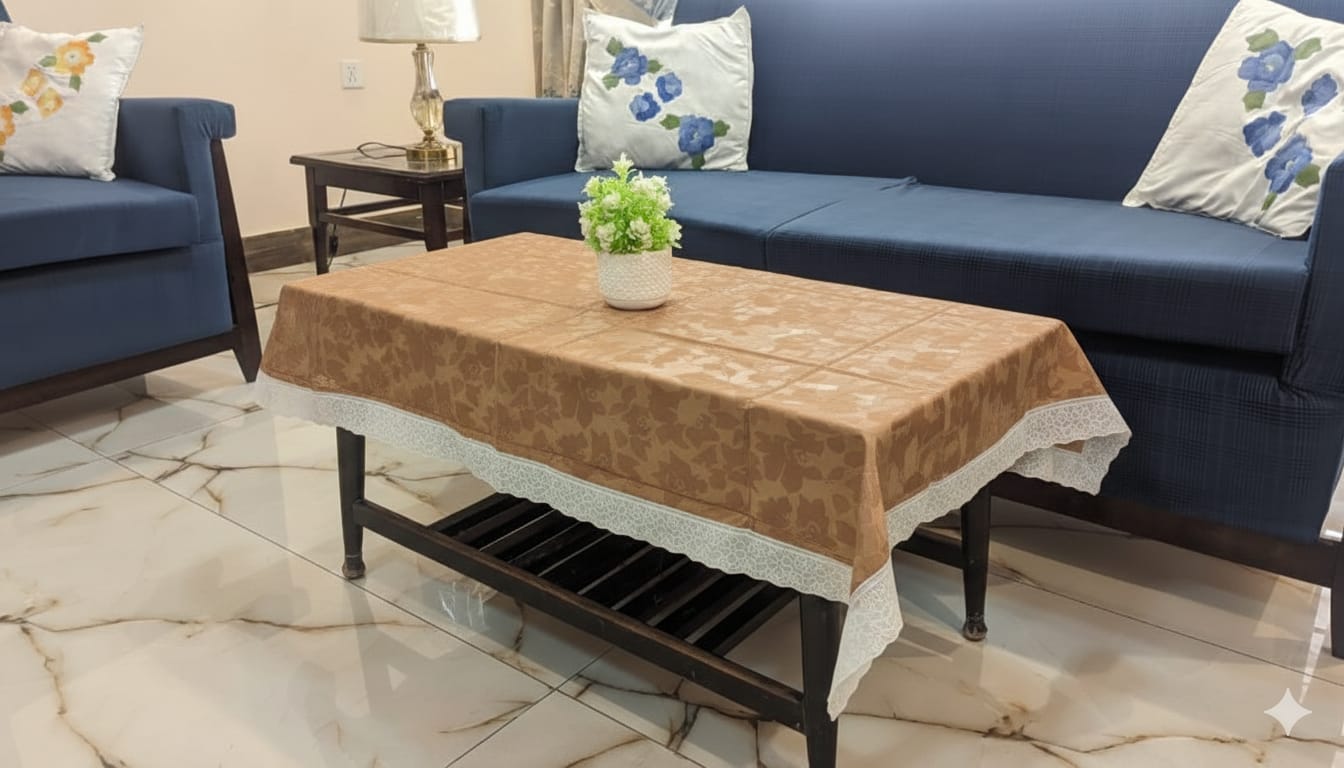 Table Sheet For Center Table (Dastarkhwan) Plastic Waterproof With Self Design 33'' x 50''