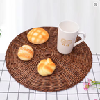 2-PCS SET Household Woven Placemat Wear-Resistant Heat-Resistant Table Mat Anti-Slip Flatware Pad Decorative Dining Mat for Cups Bowls