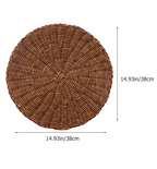 2-PCS SET Household Woven Placemat Wear-Resistant Heat-Resistant Table Mat Anti-Slip Flatware Pad Decorative Dining Mat for Cups Bowls