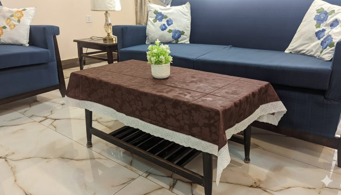 Table Sheet For Center Table (Dastarkhwan) Plastic Waterproof With Self Design 33'' x 50''