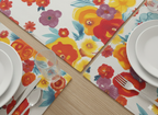 7-Piece Floral Dining Table Runner & Placemat Set – Heavy Duck Cloth Table Mats for 6-Seater Dining Tables