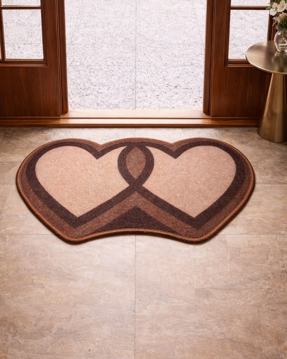 Twin Heart Welcome Mat