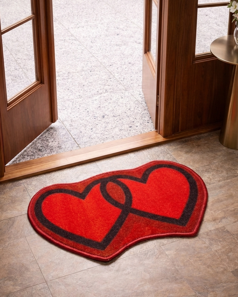 Twin Heart Welcome Mat
