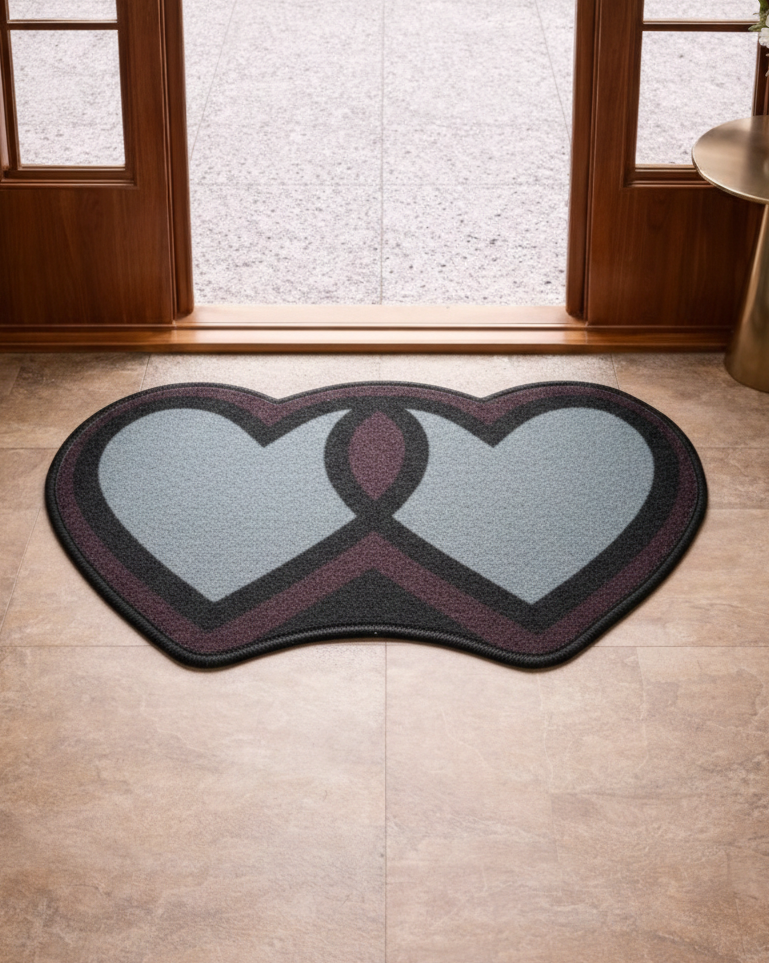 Twin Heart Welcome Mat