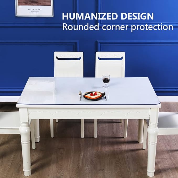 Plastic Clear Table Protector 28x40 Inches Crystal Vinyl Table Cover Protector Transparent PVC Table Cloths for Dining Room Table Plastic Tablecloth Protector Table Pad for Kitchen Wood Grain
