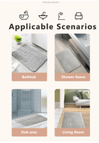 Anti-Slip Pebble Stone Bath Mat – Super Absorbent Memory Foam Floor Rug