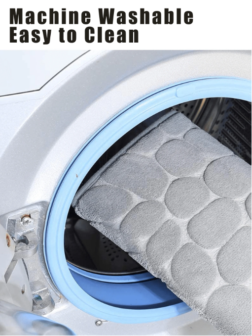 Anti-Slip Pebble Stone Bath Mat – Super Absorbent Memory Foam Floor Rug