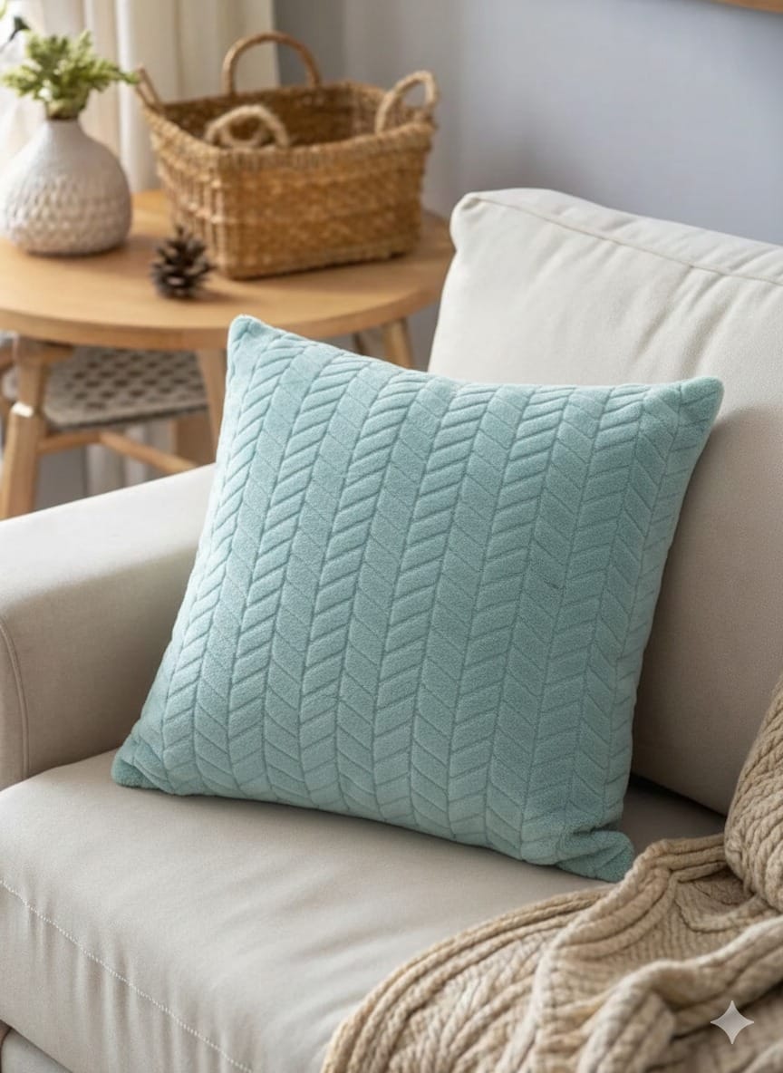 2 pcs set Soft Velvet Textured Cushion Cover – Premium Decorative Throw Pillow for Sofa & Living Room