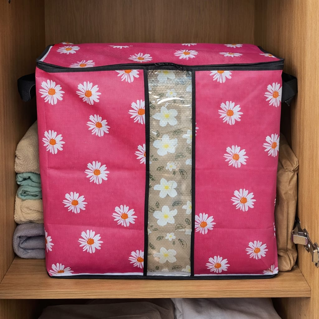 Large Non-Woven Clothes Storage Bag with Dual Zipper & Handles (120 GSM)