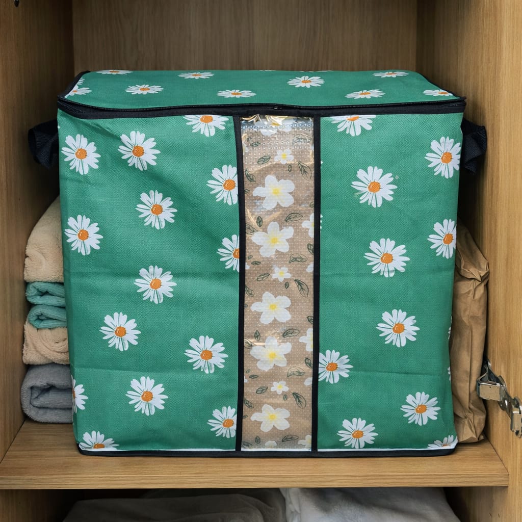 Large Non-Woven Clothes Storage Bag with Dual Zipper & Handles (120 GSM)