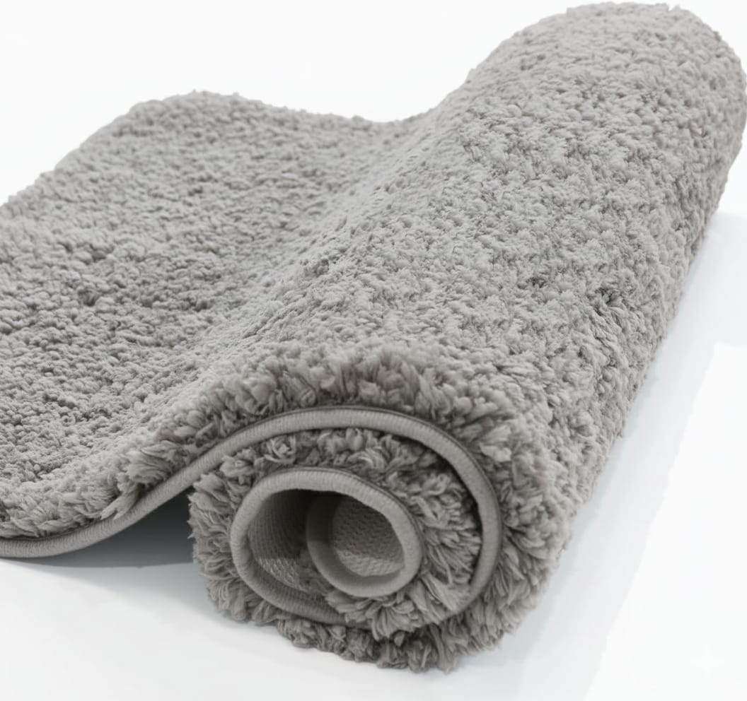 Microfibre Bath Mat, 2cm Super Thick, Super Absorbent Bathroom Rug 40x60cm
