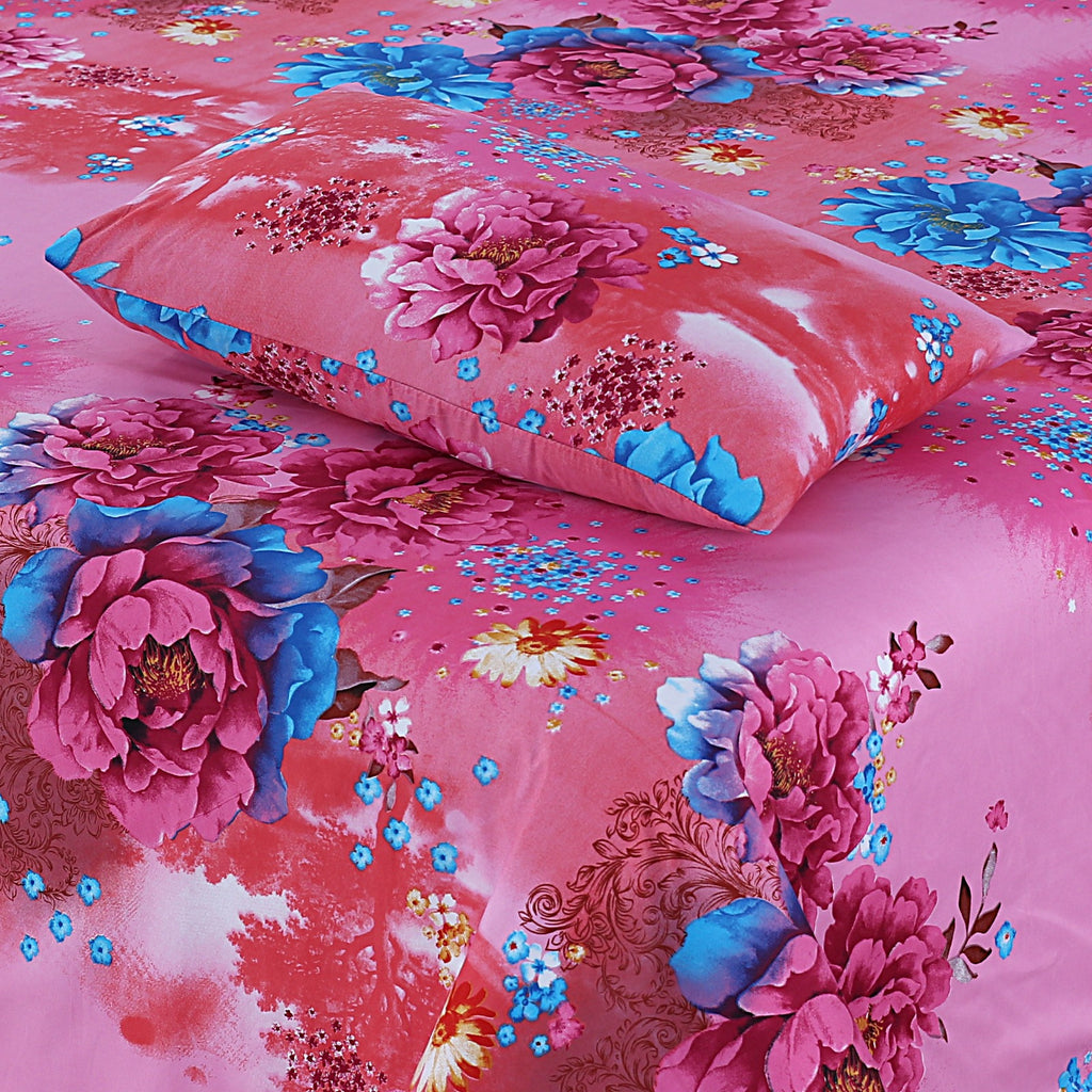 3-PCS Floral Micro Cotton Bedsheet