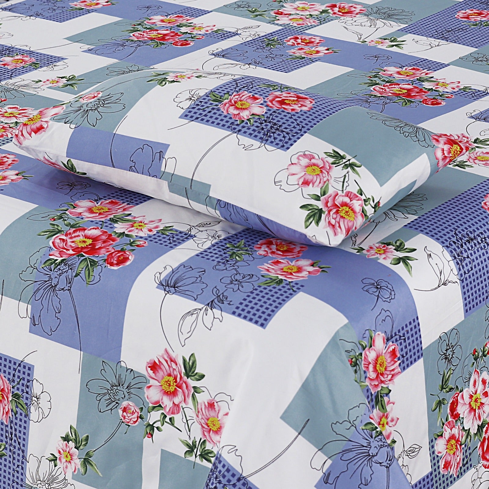 3-PCS Floral Micro Cotton Bedsheet