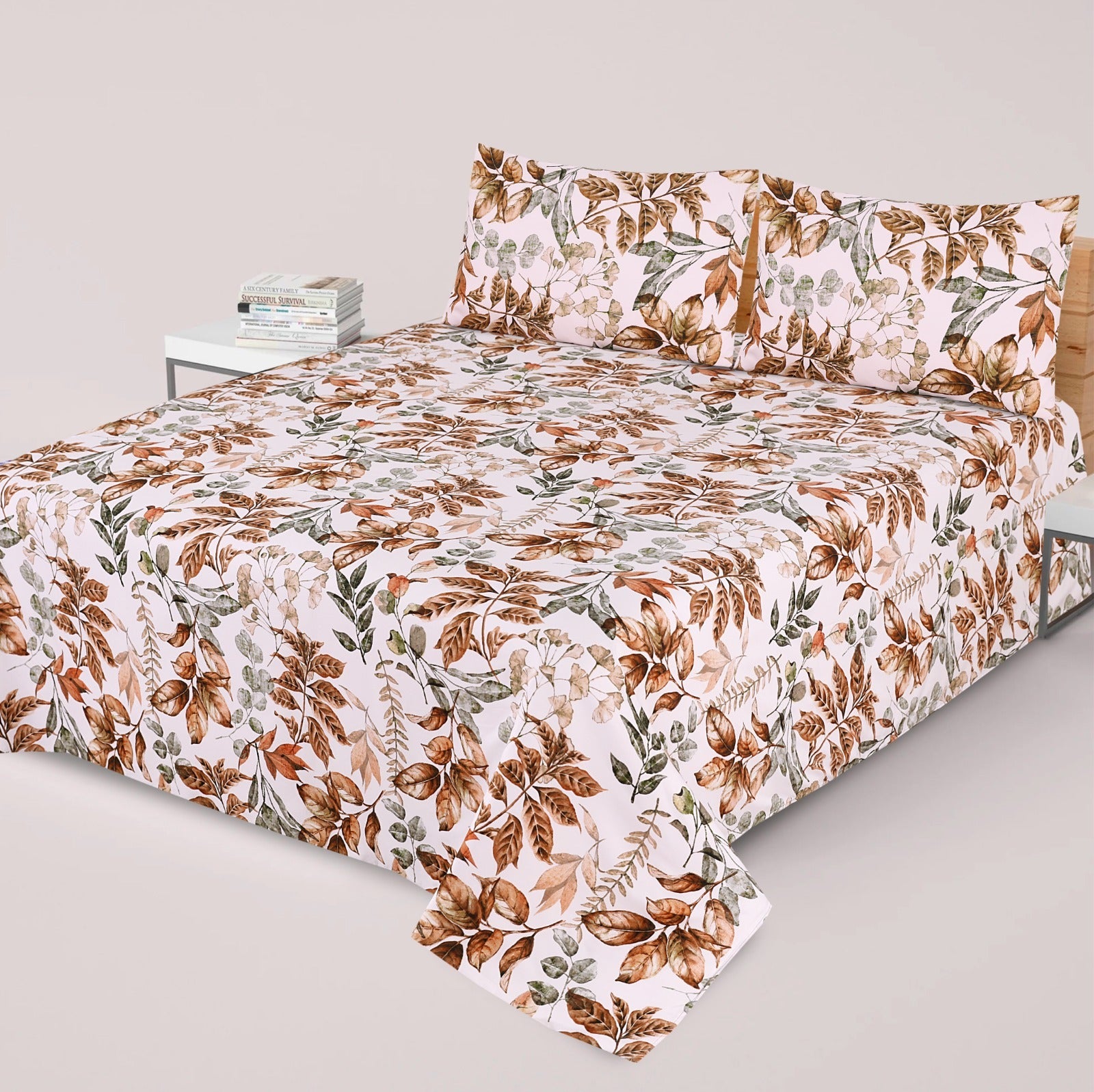 3-PCS Floral Micro Cotton Bedsheet