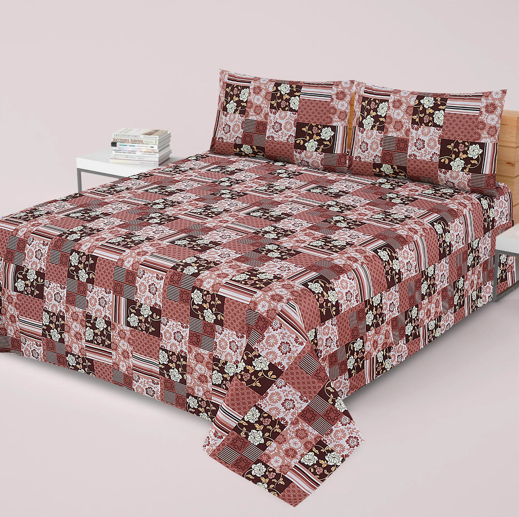 3-PCS Floral Micro Cotton Bedsheet