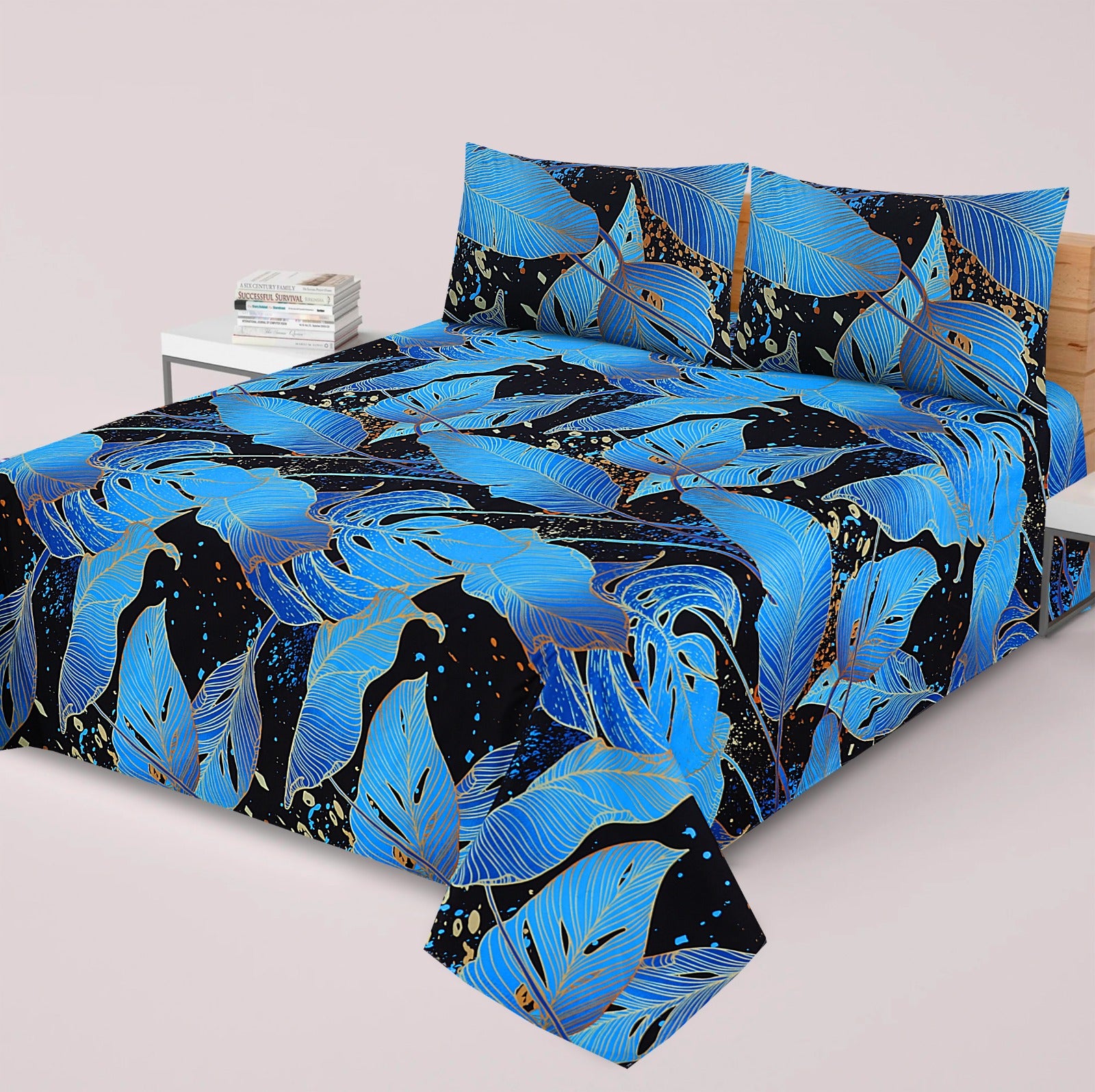 3-PCS Floral Micro Cotton Bedsheet