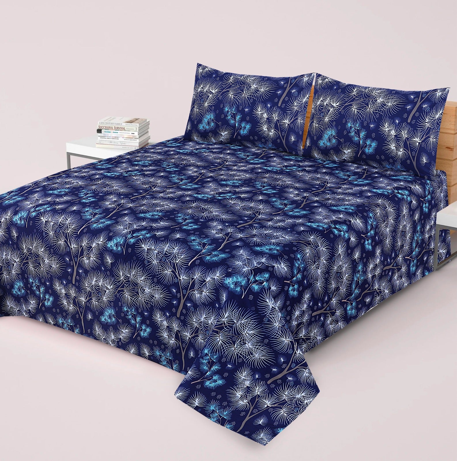 3-PCS Floral Micro Cotton Bedsheet