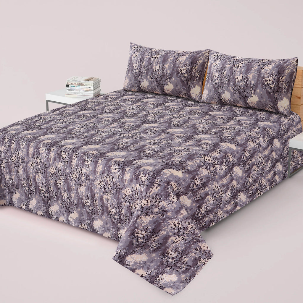 3-PCS Floral Micro Cotton Bedsheet