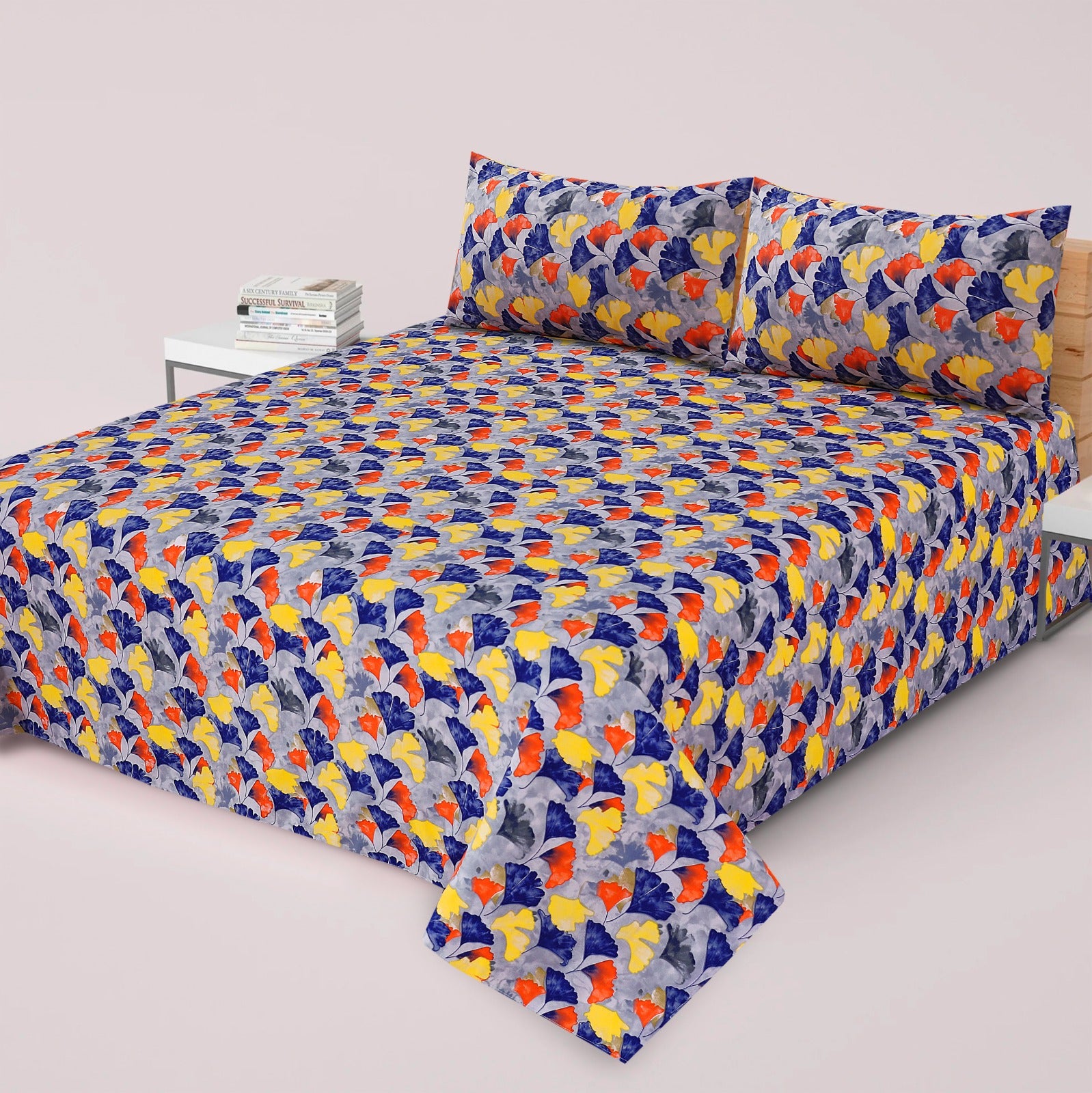 3-PCS Floral Micro Cotton Bedsheet