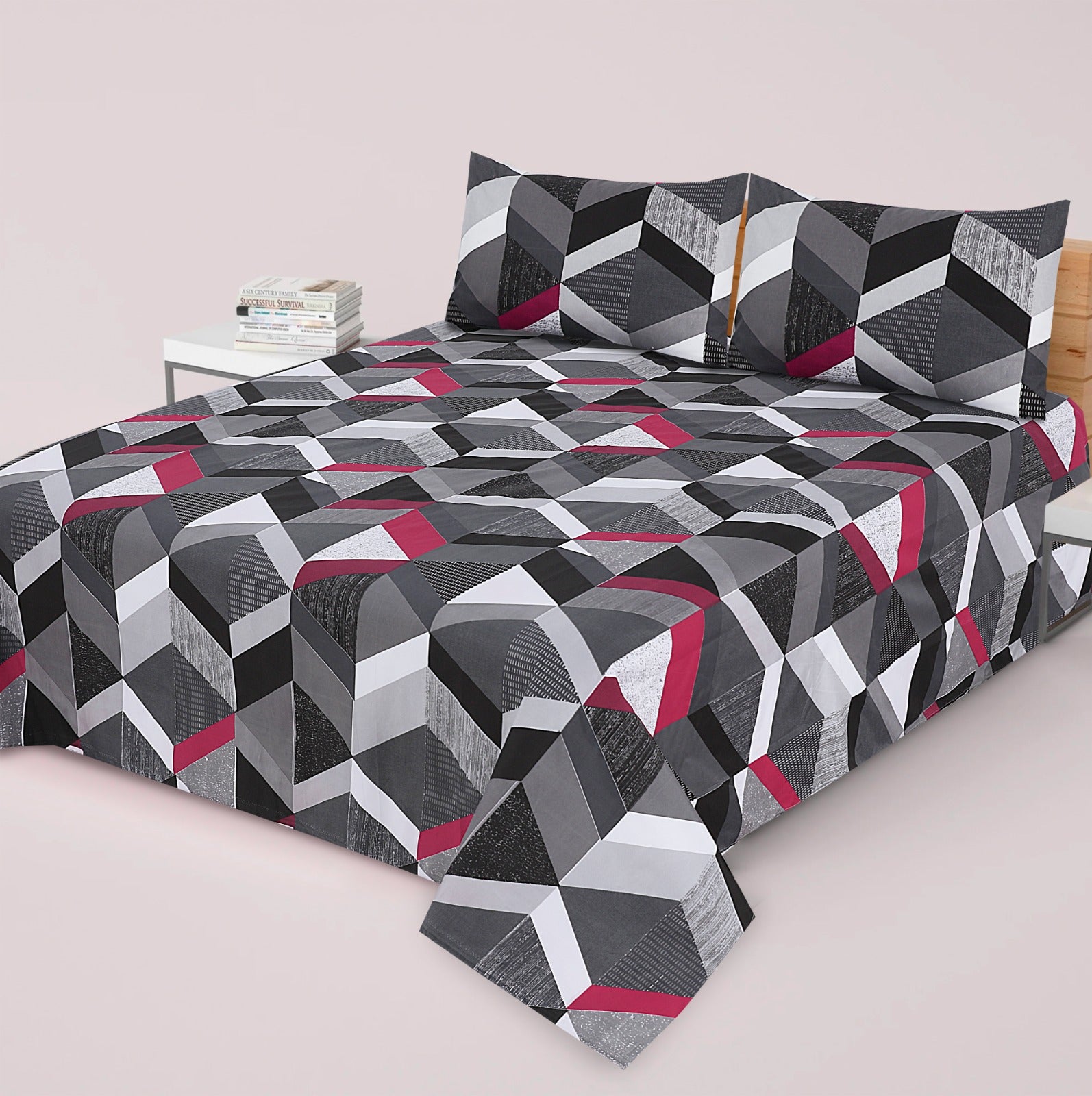 3-PCS Floral Micro Cotton Bedsheet