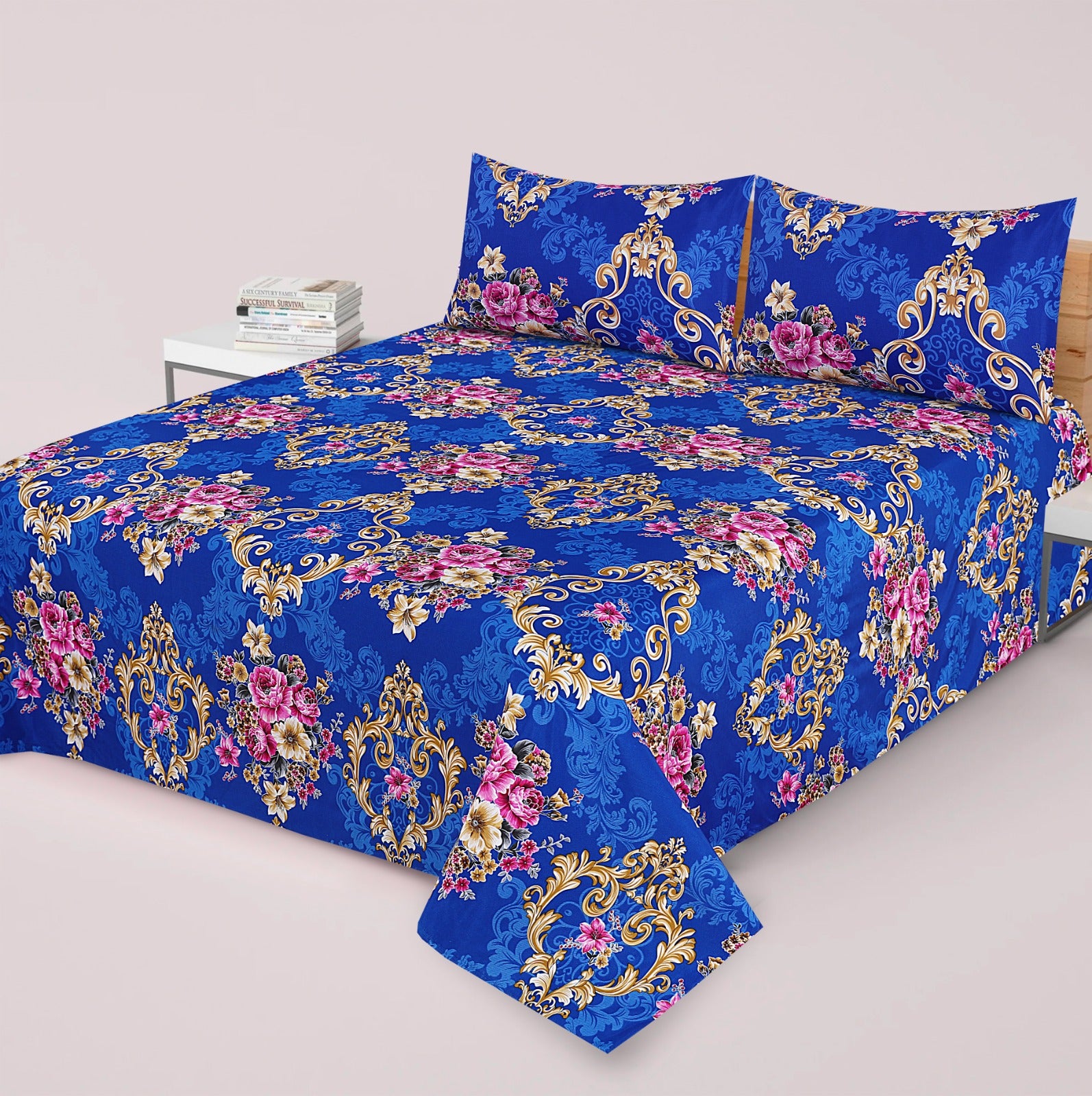 3-PCS Floral Micro Cotton Bedsheet