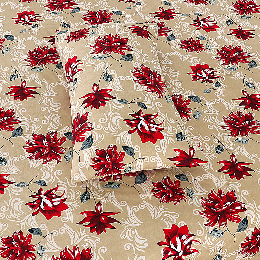 3-PCS Floral Micro Cotton Bedsheet