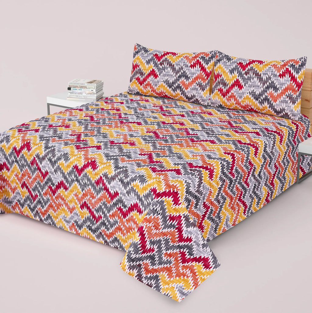 3-PCS Floral Micro Cotton Bedsheet