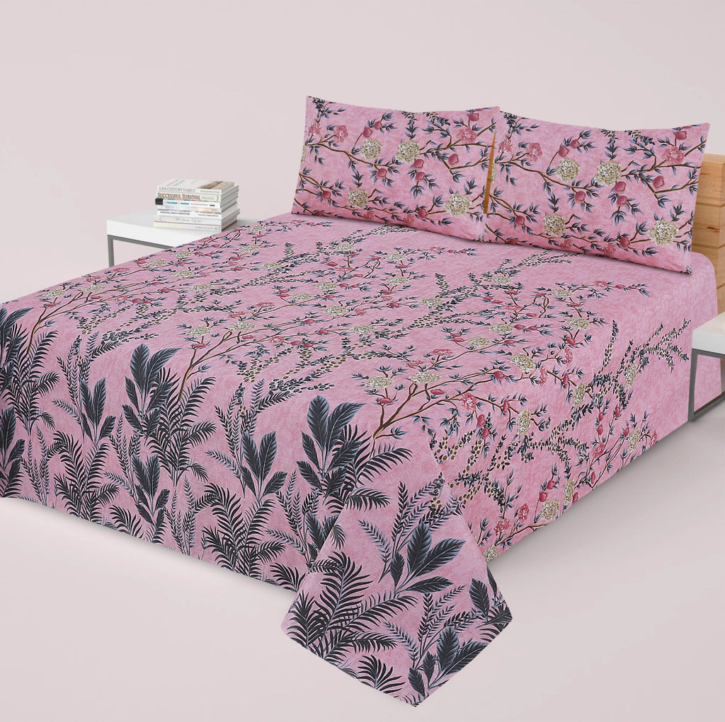 3-PCS Floral Micro Cotton Bedsheet