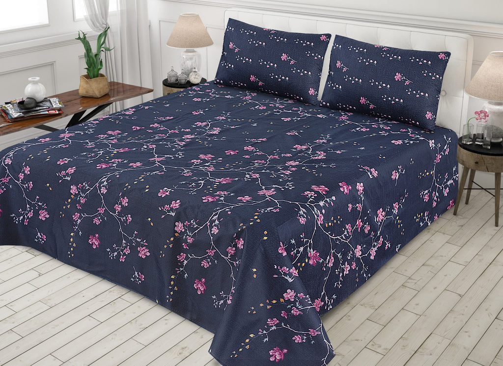 3-PCS Floral Micro Cotton Bedsheet