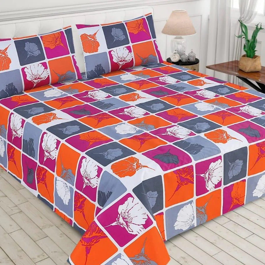 3-PCS Floral Micro Cotton Bedsheet