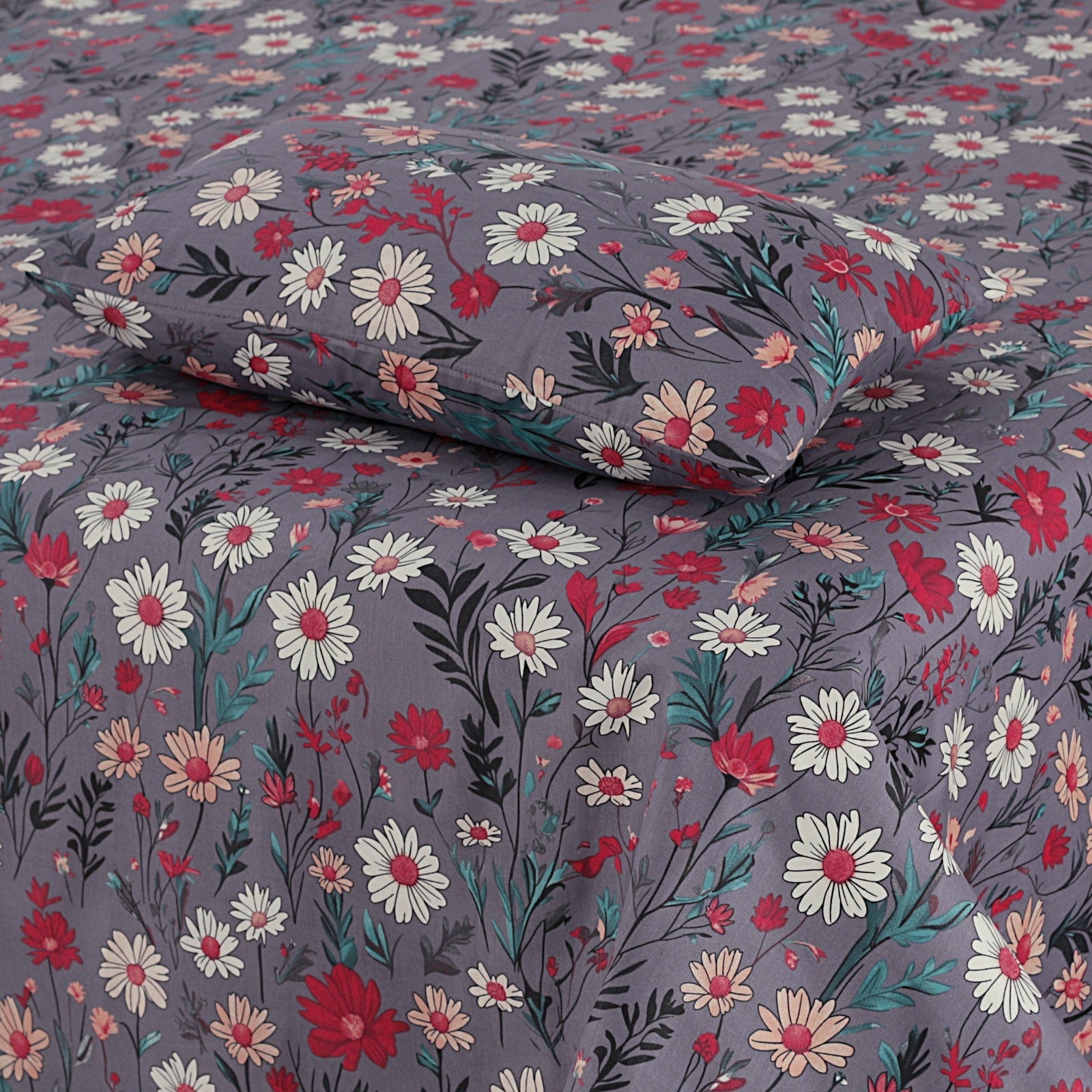 3-PCS Floral Micro Cotton Bedsheet