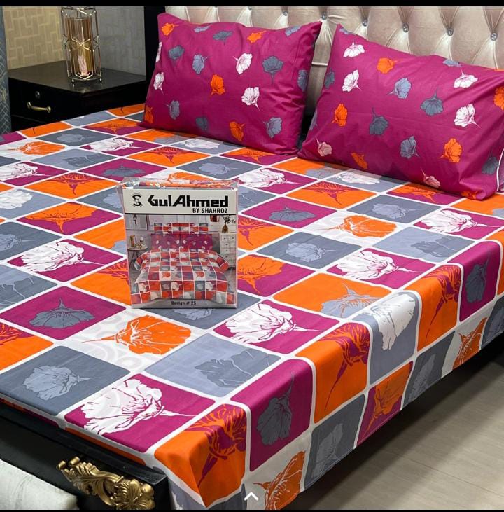 3-PCS Floral Micro Cotton Bedsheet