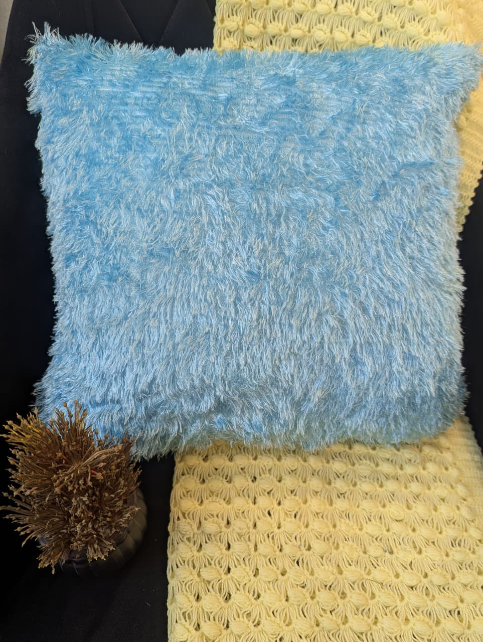 2 Pcs Set Luxury Fluffy Faux Fur Cushion Covers for Sofa & Home Decor