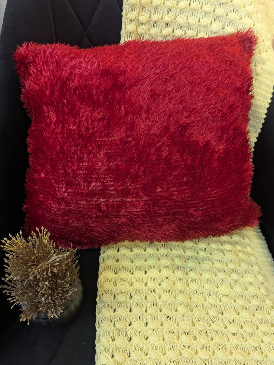 2 Pcs Set Luxury Fluffy Faux Fur Cushion Covers for Sofa & Home Decor