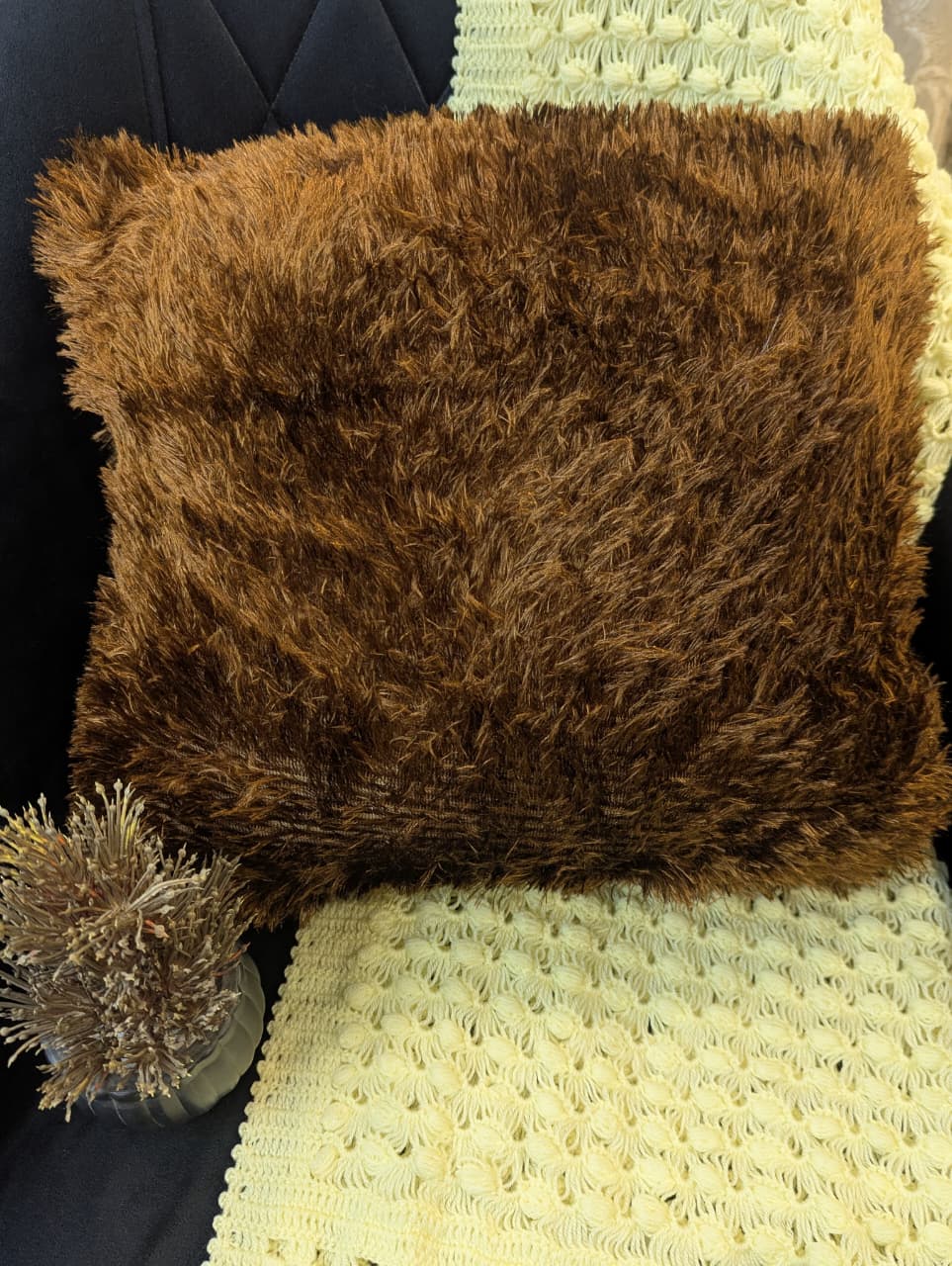 2 Pcs Set Luxury Fluffy Faux Fur Cushion Covers for Sofa & Home Decor