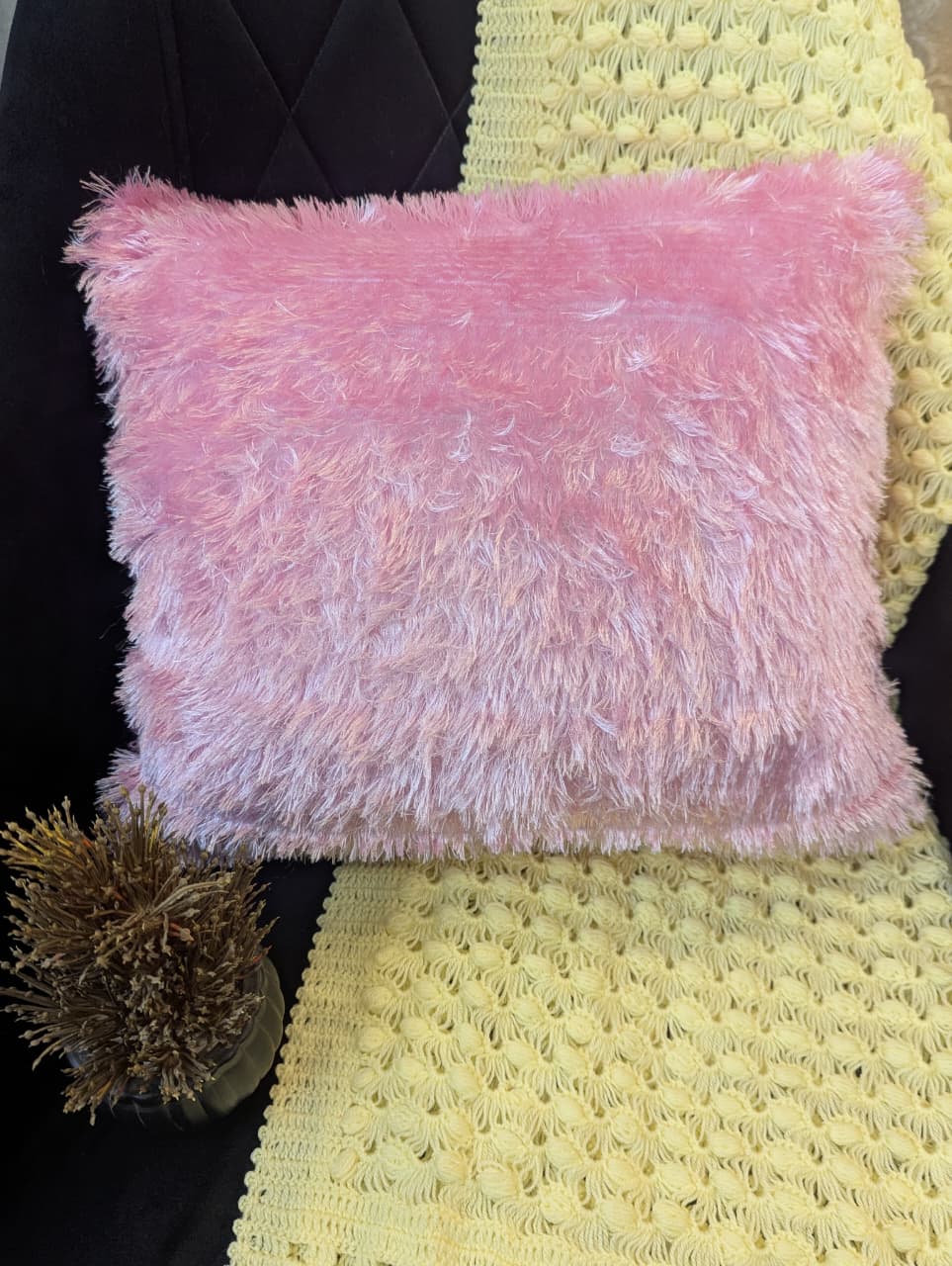 2 Pcs Set Luxury Fluffy Faux Fur Cushion Covers for Sofa & Home Decor