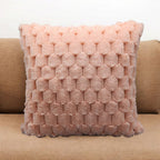 Pack of 2 Beige Super Soft Plush Fluffy Decorative Throw Pillow Covers 18x18 inch Faux Fur Wool Velvet Cushion Covers