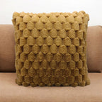 Pack of 2 Beige Super Soft Plush Fluffy Decorative Throw Pillow Covers 18x18 inch Faux Fur Wool Velvet Cushion Covers