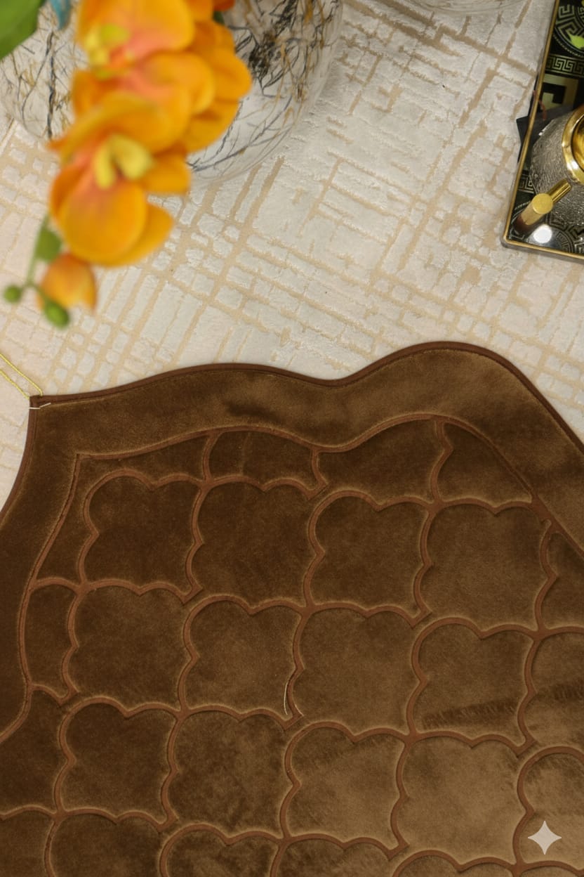 Cloud-Comfort 1.2cm Thick Prayer Mat Velvet Stuff (Brown)