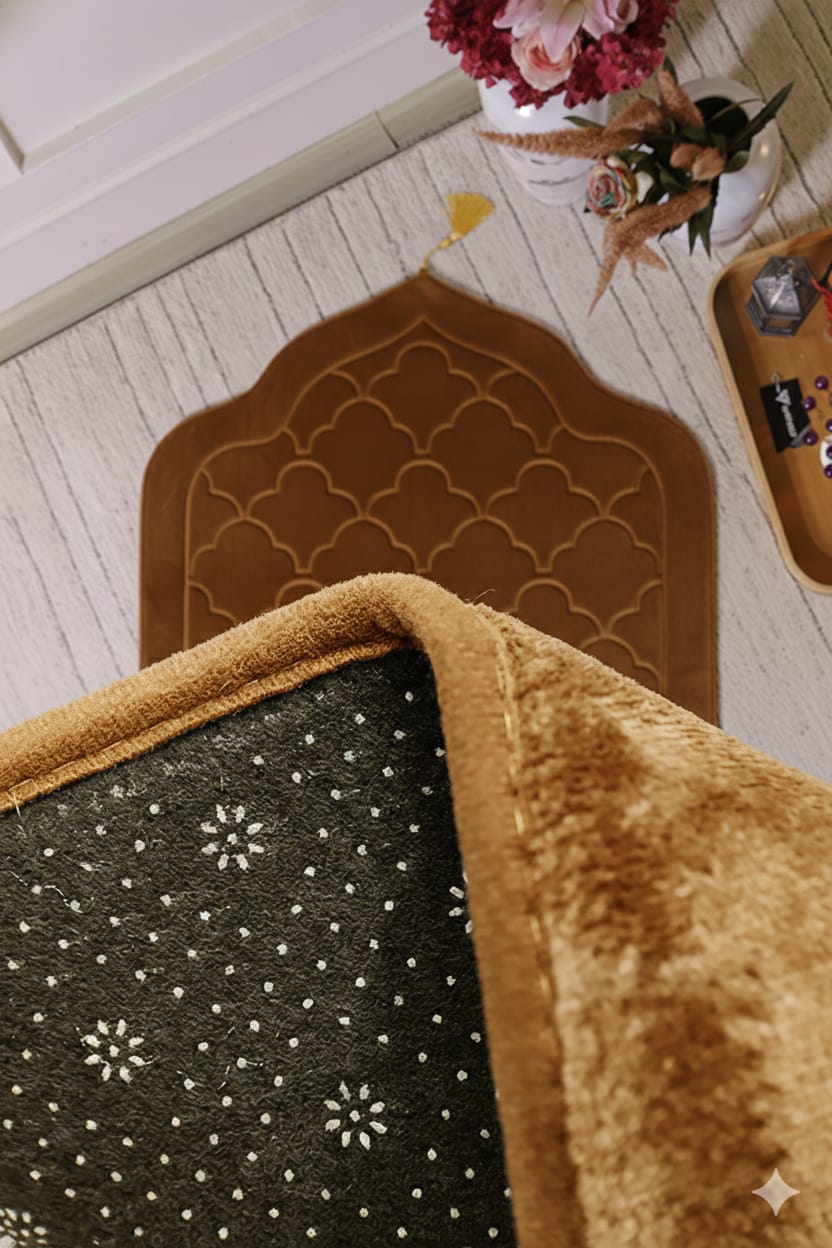 Cloud-Comfort 1.2cm Thick Prayer Mat Velvet Stuff (Brown)