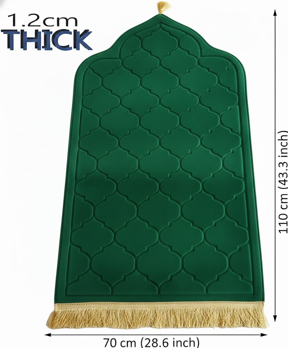 Cloud-Comfort 1.2cm Thick Prayer Mat Velvet Stuff (Green)