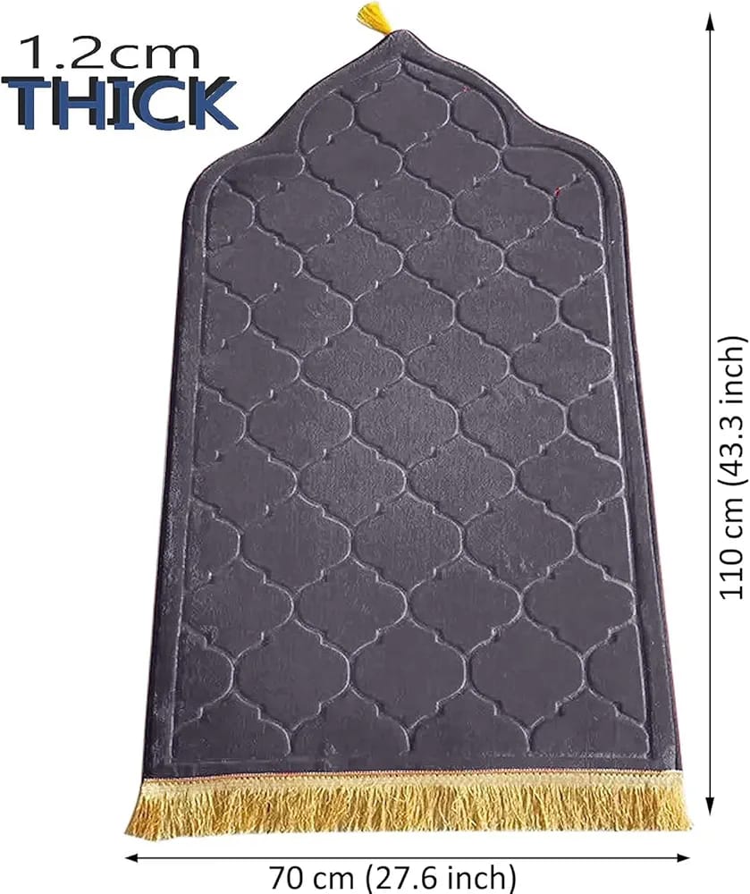 Cloud-Comfort 1.2cm Thick Prayer Mat Velvet Stuff (Silver)